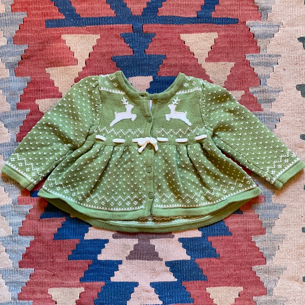 Janie and Jack reindeer holiday sweater, size 12-18 months